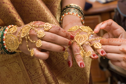 Wide wedding ceremony and celebration scene