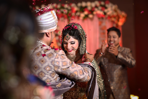 Destination wedding landscape portrait moment